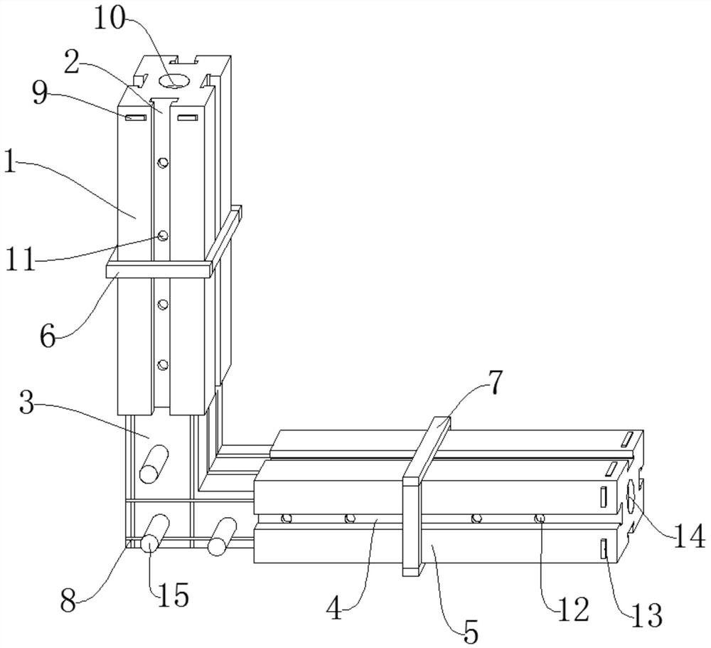 Aluminum-plastic co-extrusion corner connector filling diversion trench opening structure