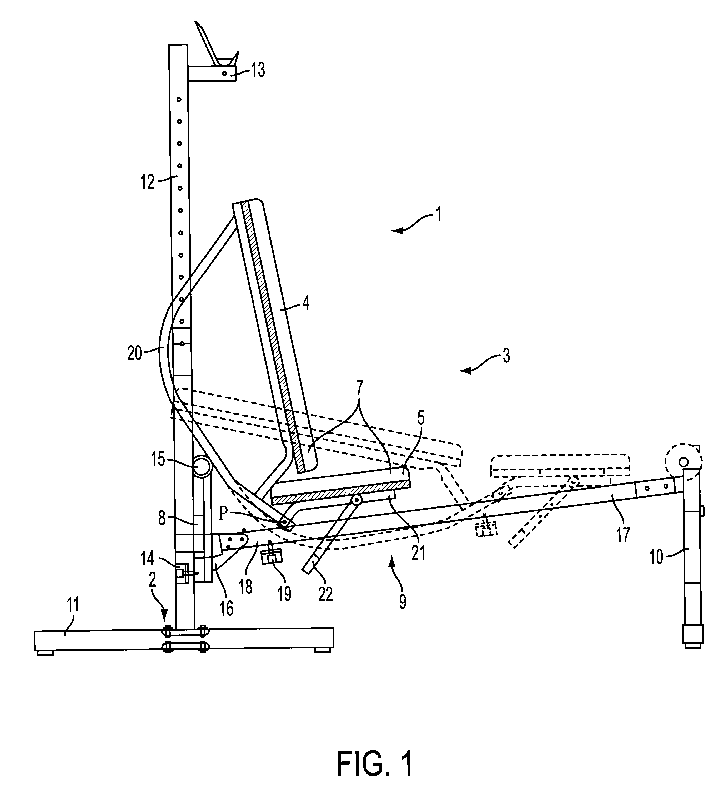 Exercise apparatus and process of adjusting same