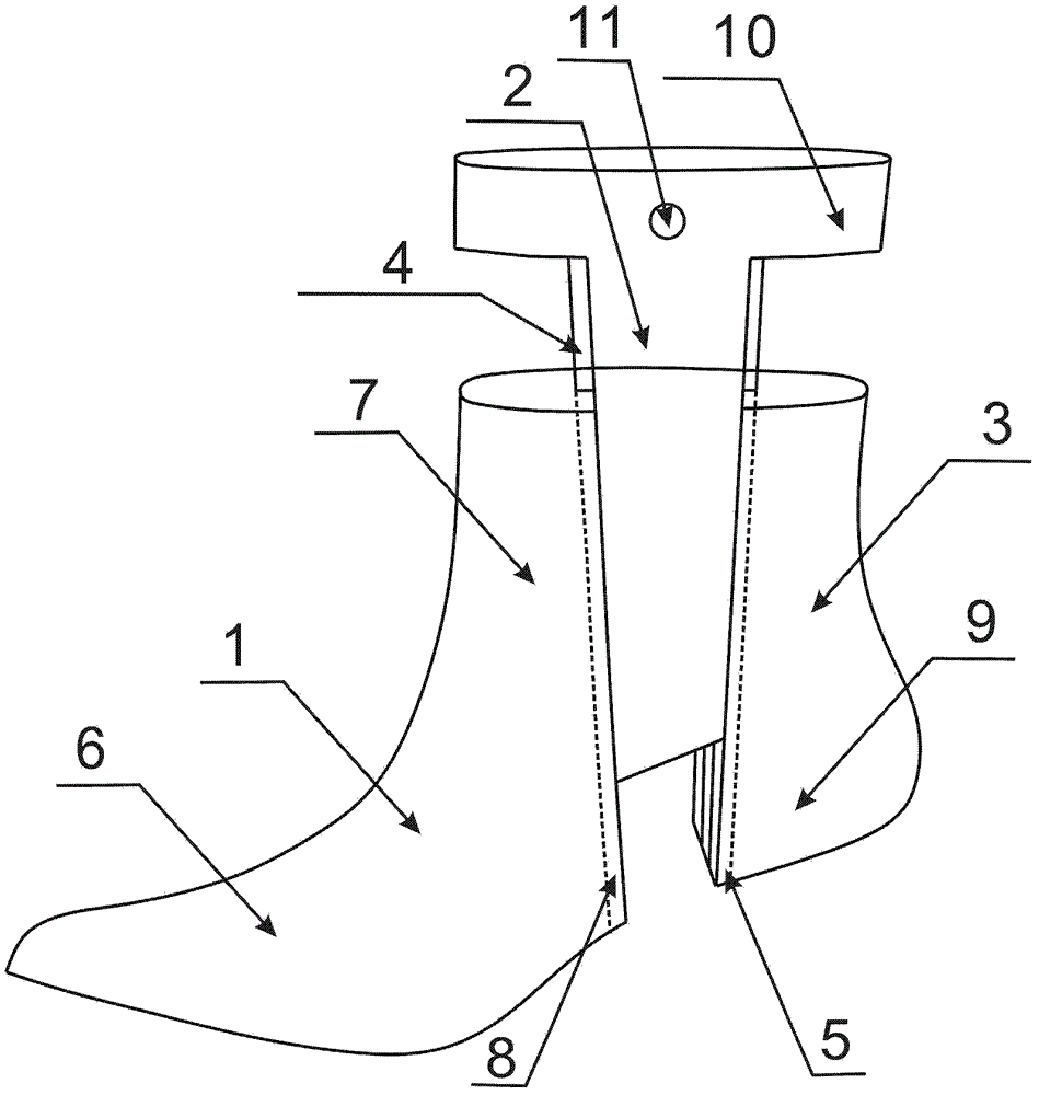 Separated shoe tree structure