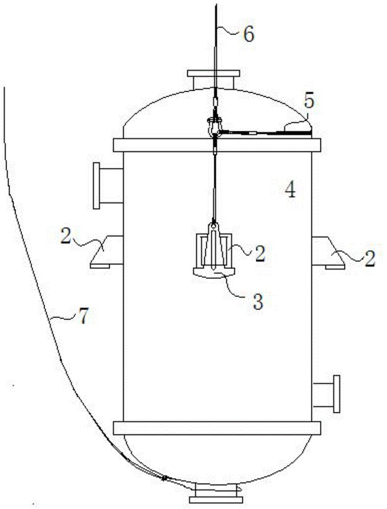 Method for rapidly hoisting suspended type vertical vessel