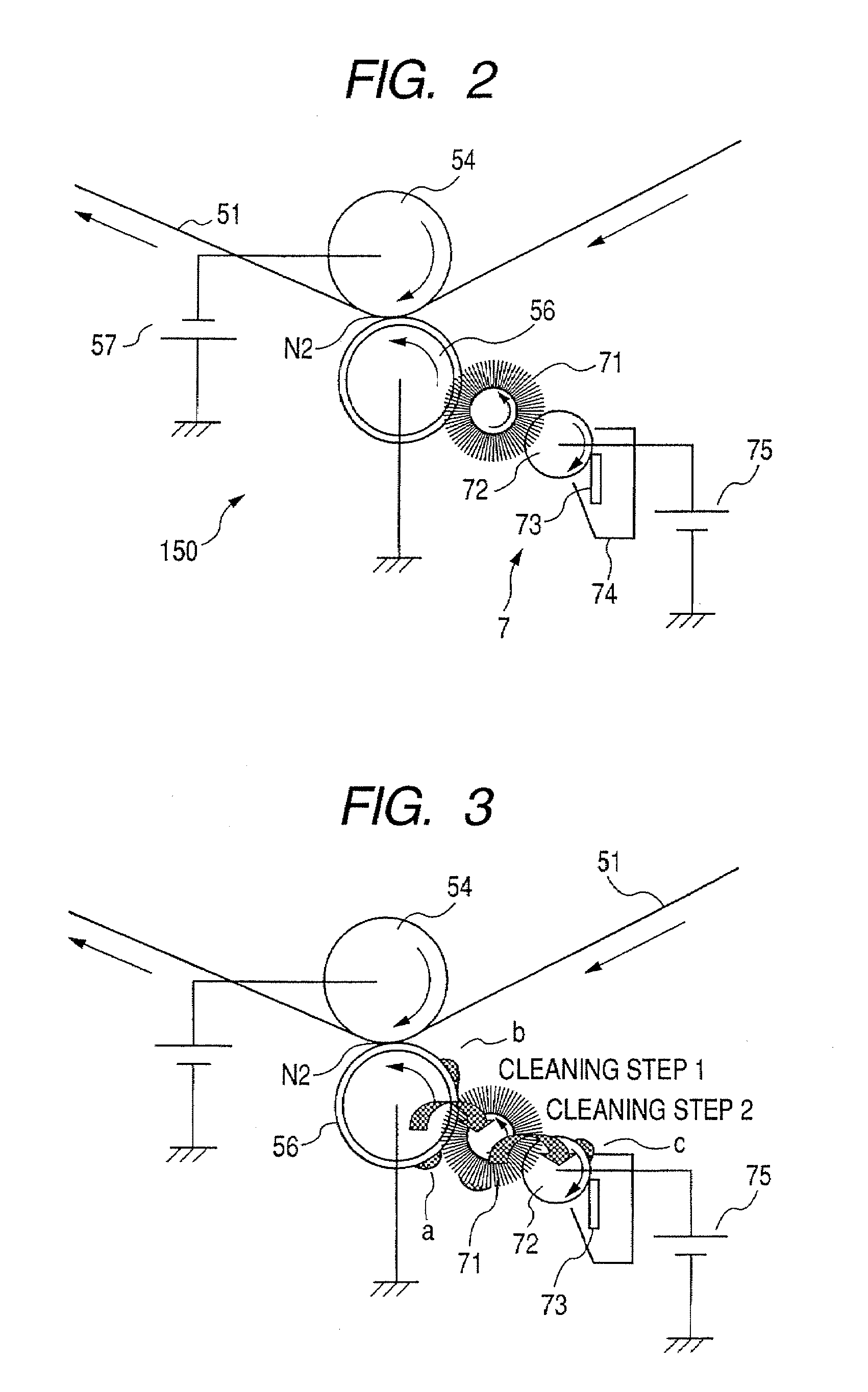 Image forming apparatus including two toner cleaning members