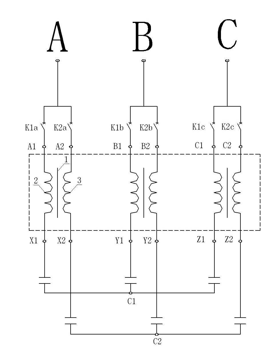 Dry type iron core reactor capable of realizing parallel capacitor grouping