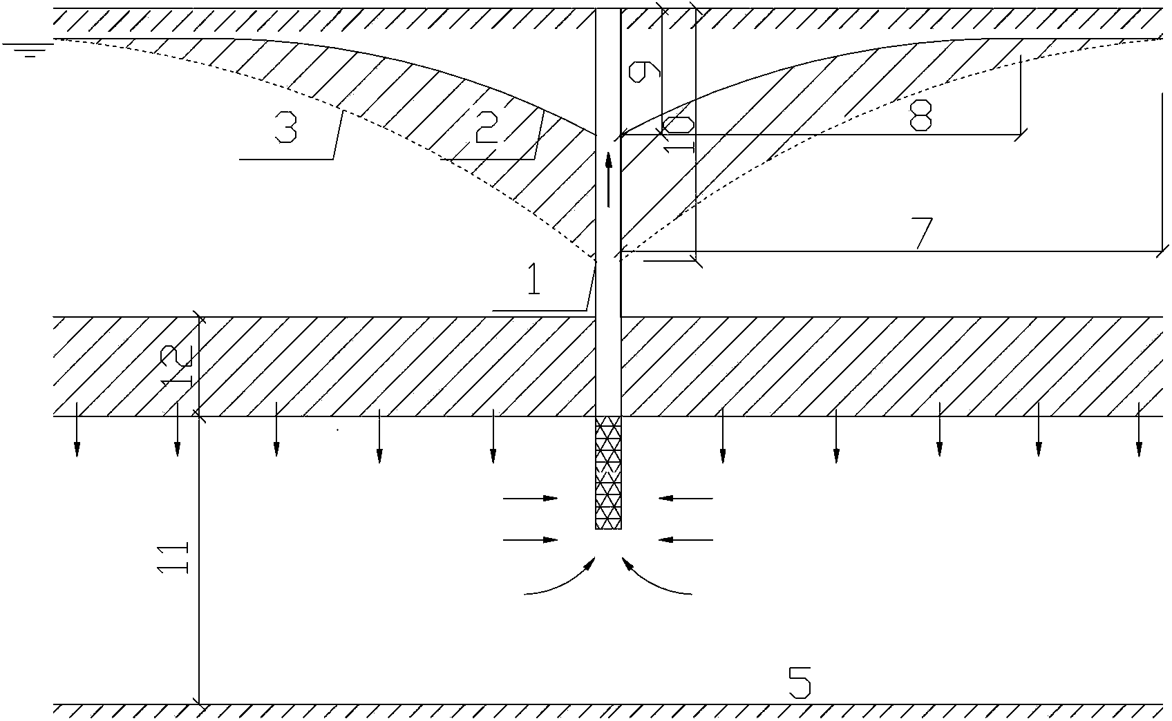 Calculation method for displacement and displacement time in dynamic precipitation process of pressure-bearing partially penetrating well or well group
