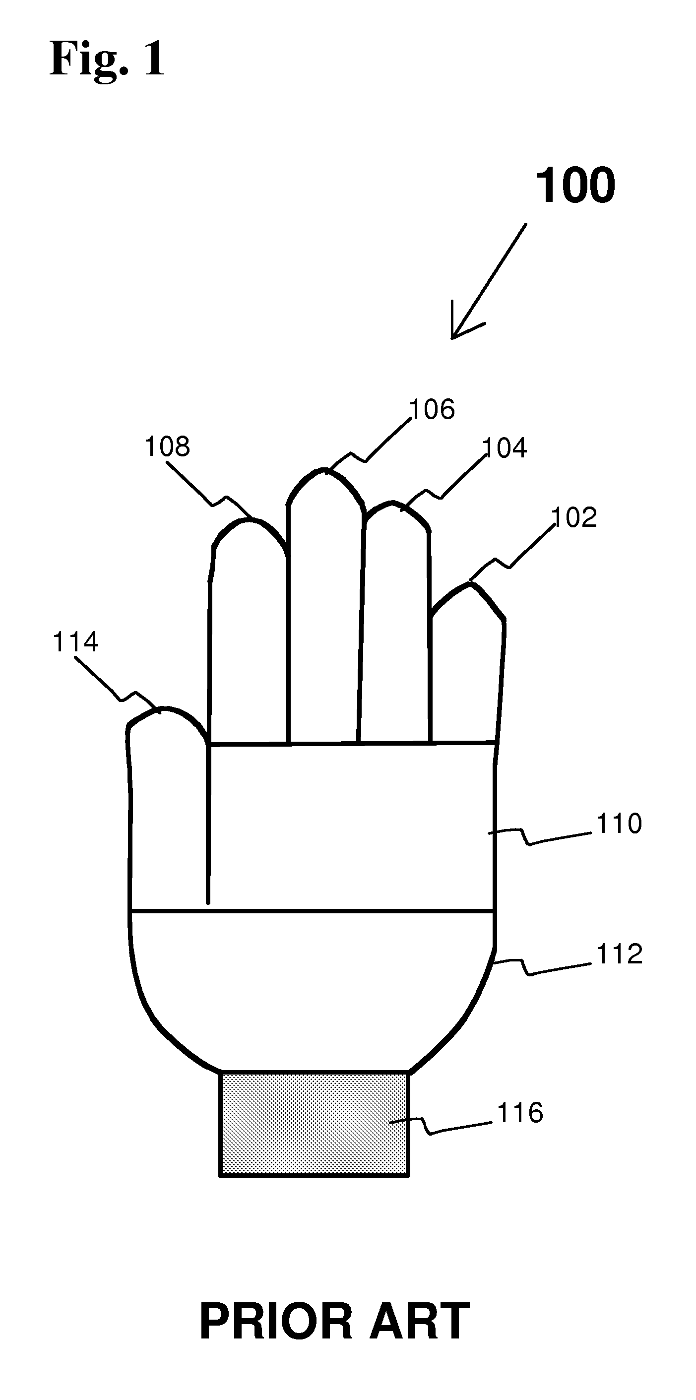 Knitted Glove with Controlled Stitch Stretch Capability