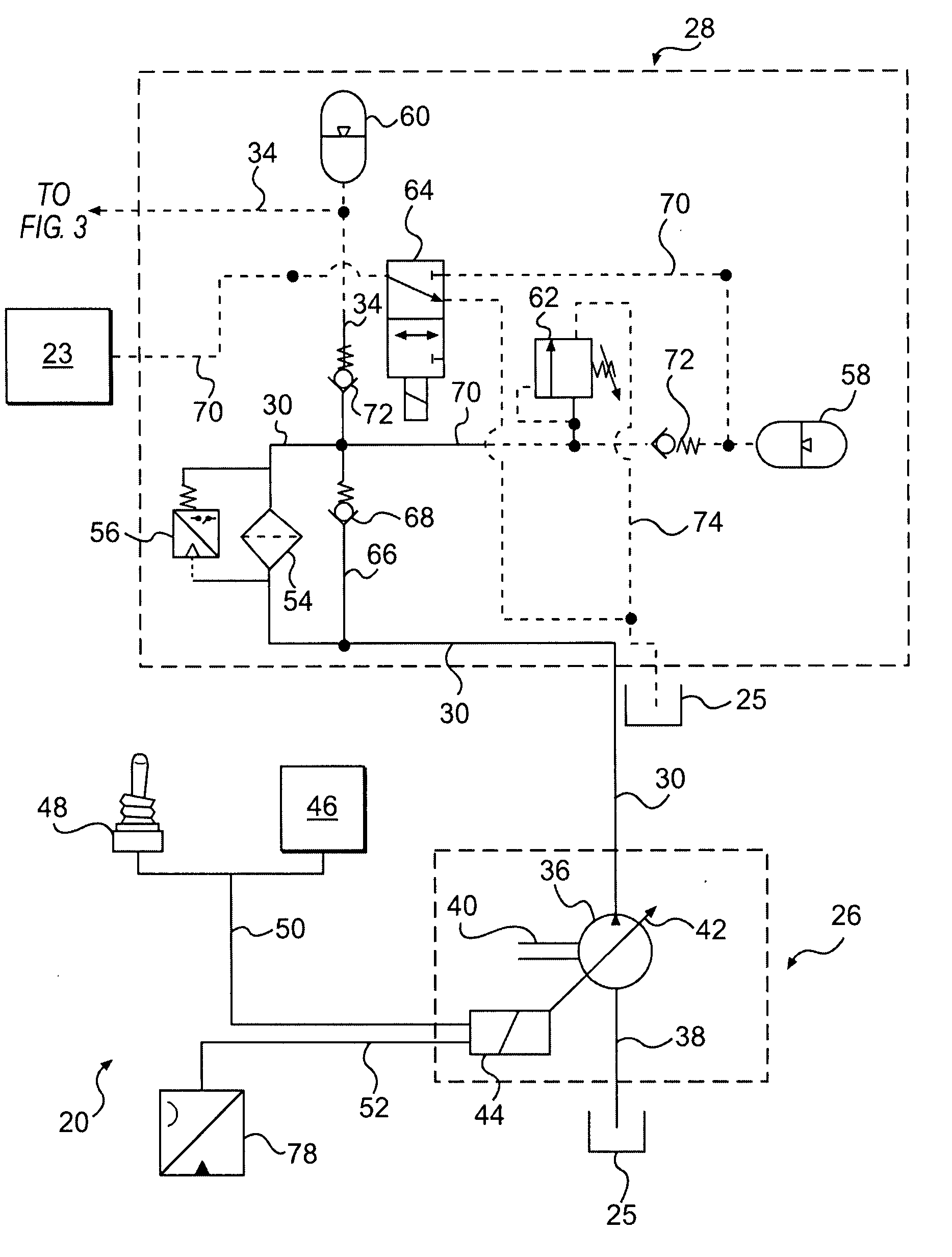 Hydrostatic drive system with variable charge pump