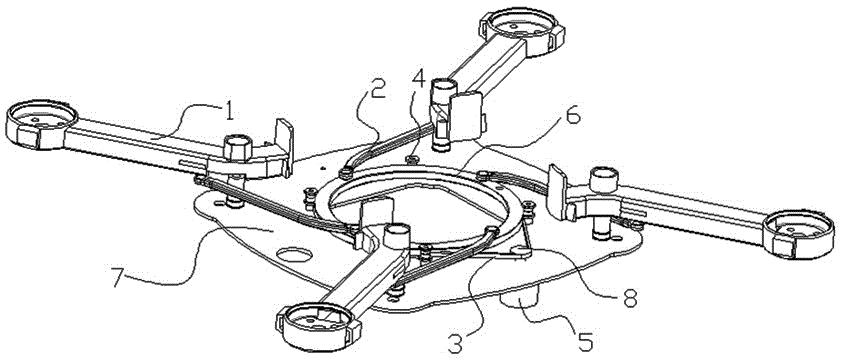 Propeller folding and unfolding device for unmanned aerial vehicle