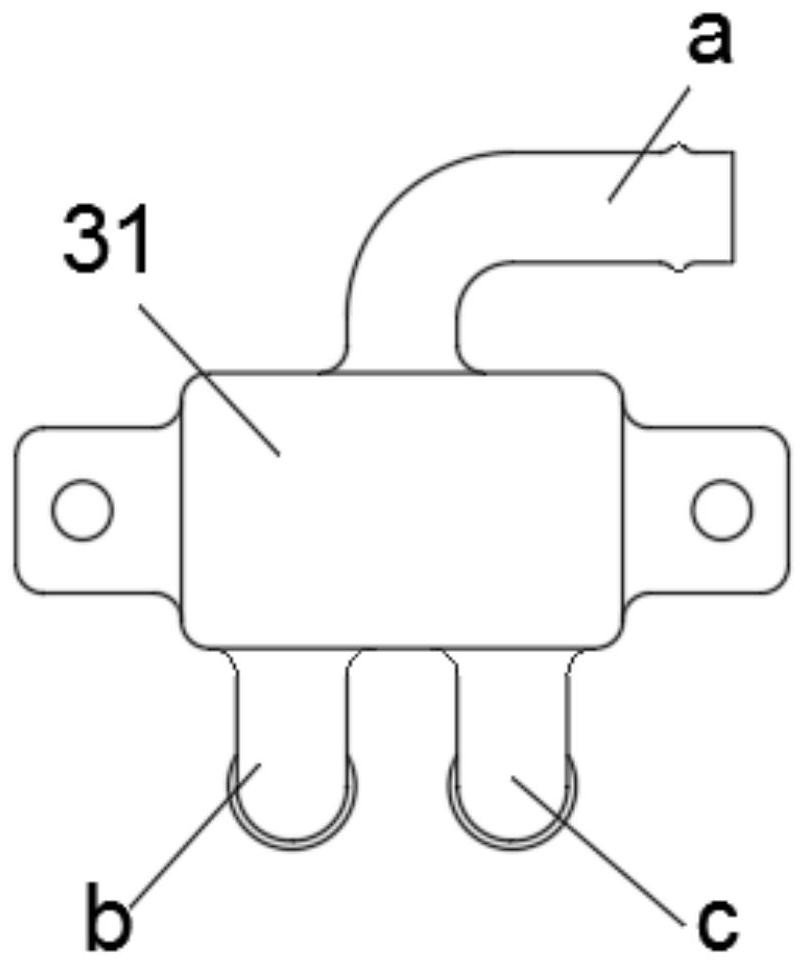 A buffer distribution box, dual-motor cooling system and electric vehicle