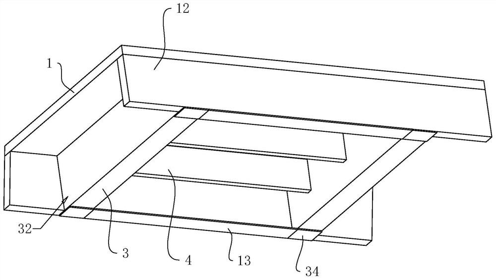 Novel large-span ribbed beam laminated slab and construction method