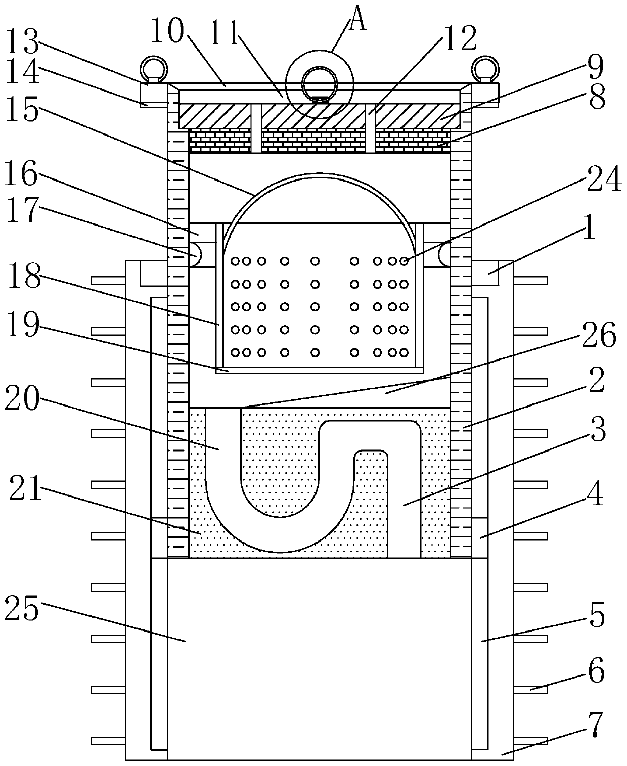 An anti-clogging floor drain for construction engineering drainage