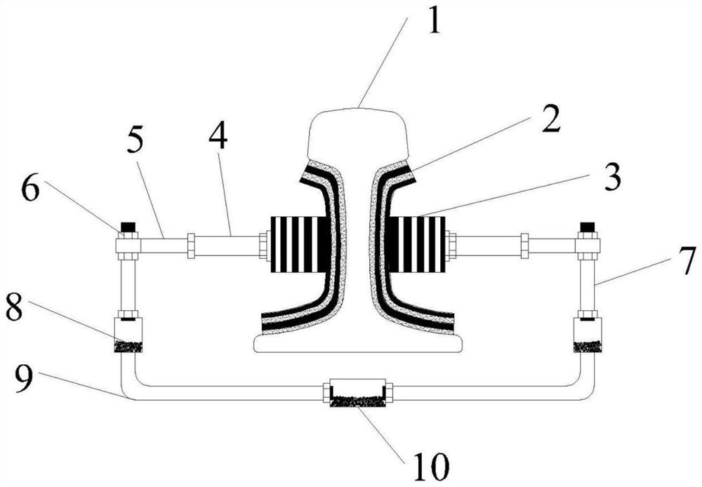 An adjustable periodic damping steel rail