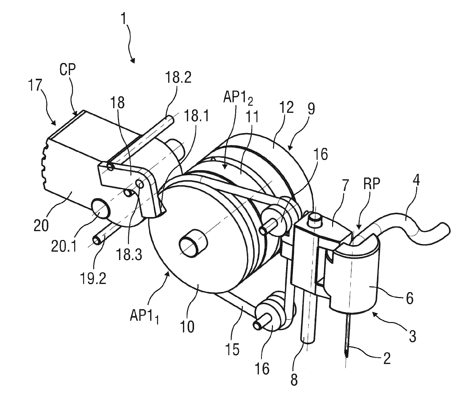 Needle insertion and retraction arrangment with manually triggered, spring-loaded drive mechanism