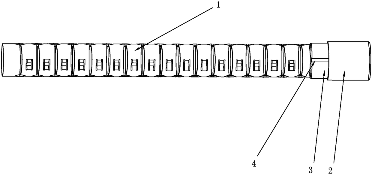 Connecting process and connecting structure of endoscope tip head and snake bone
