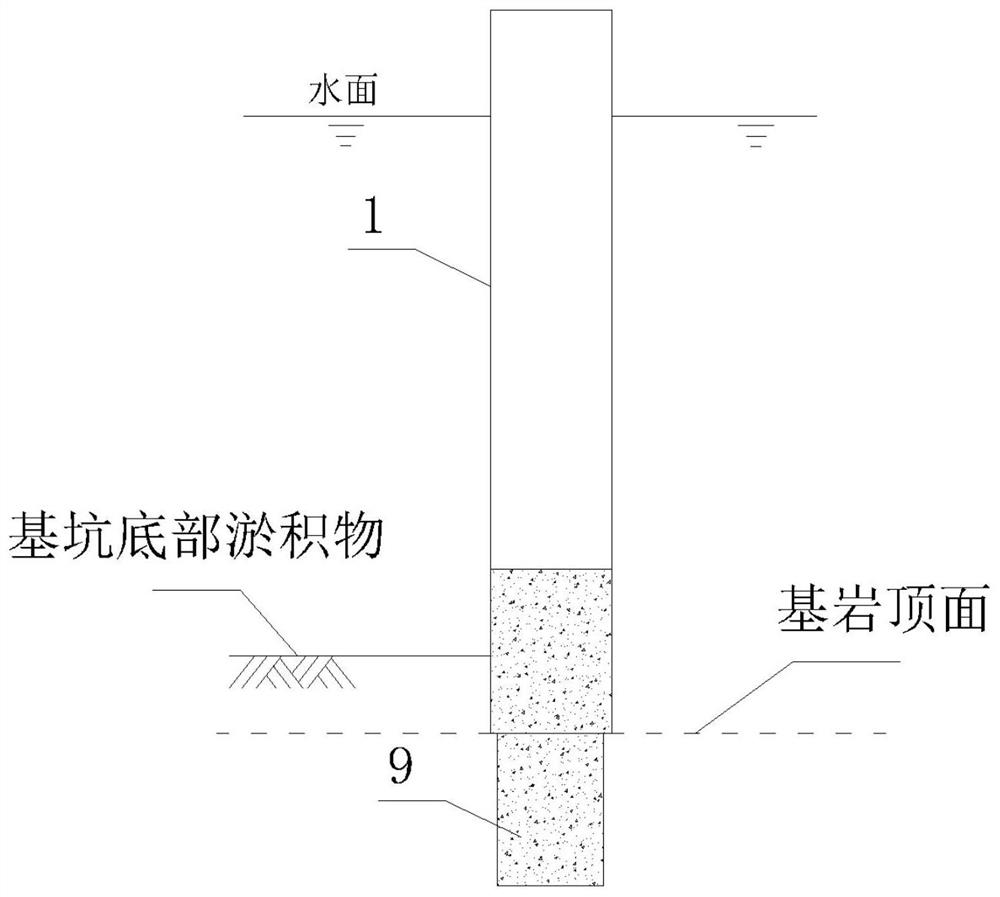 Underwater rock-socketed concrete pile and construction method thereof