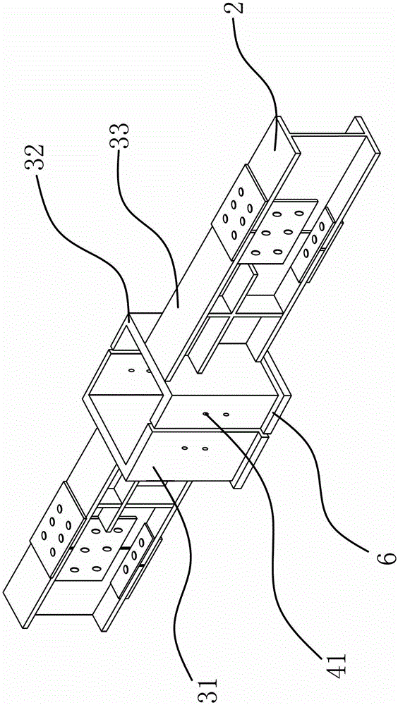 A connection node between a concrete column and a steel beam