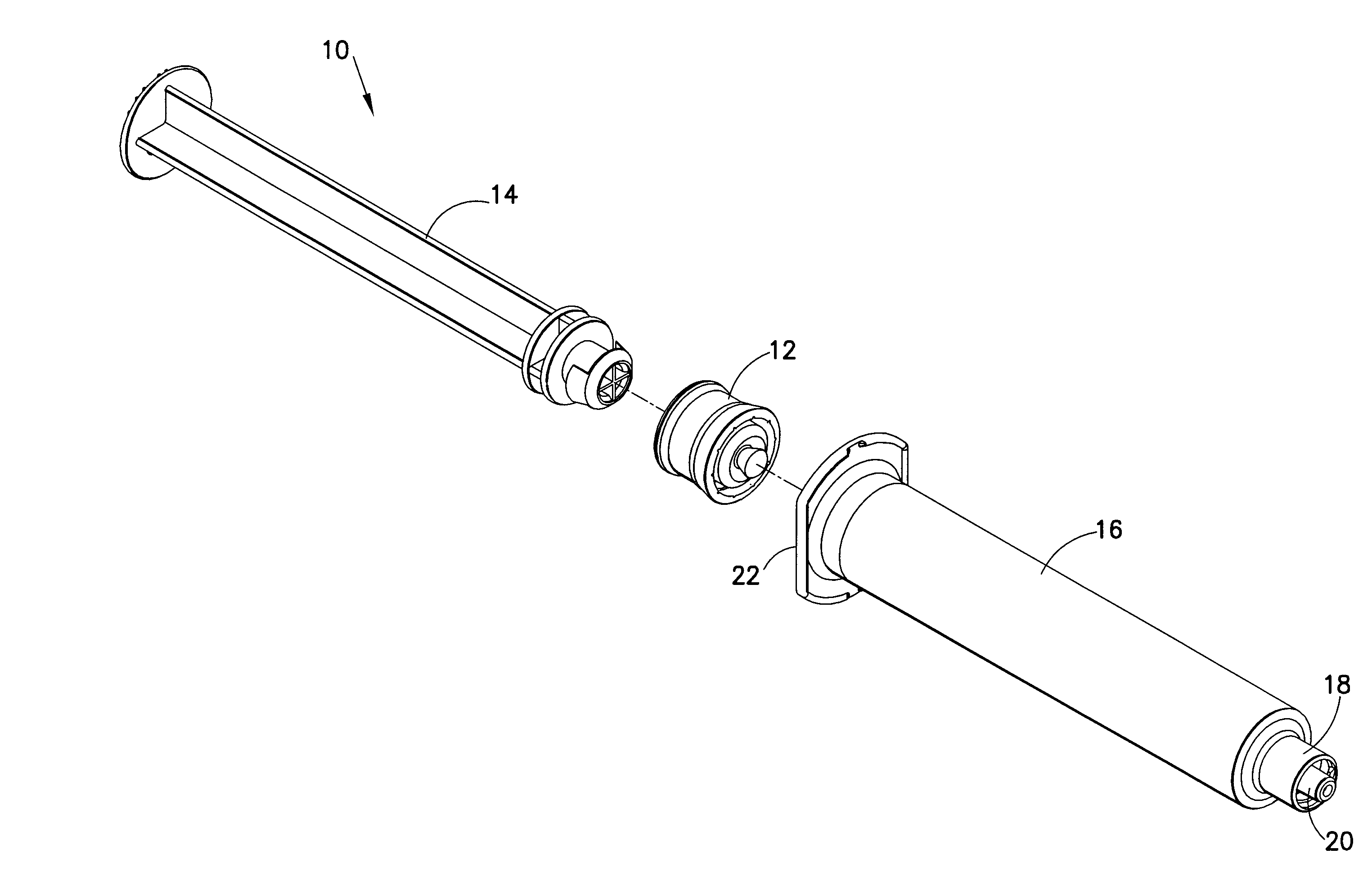 Positive displacement stopper for a pre-filled syringe