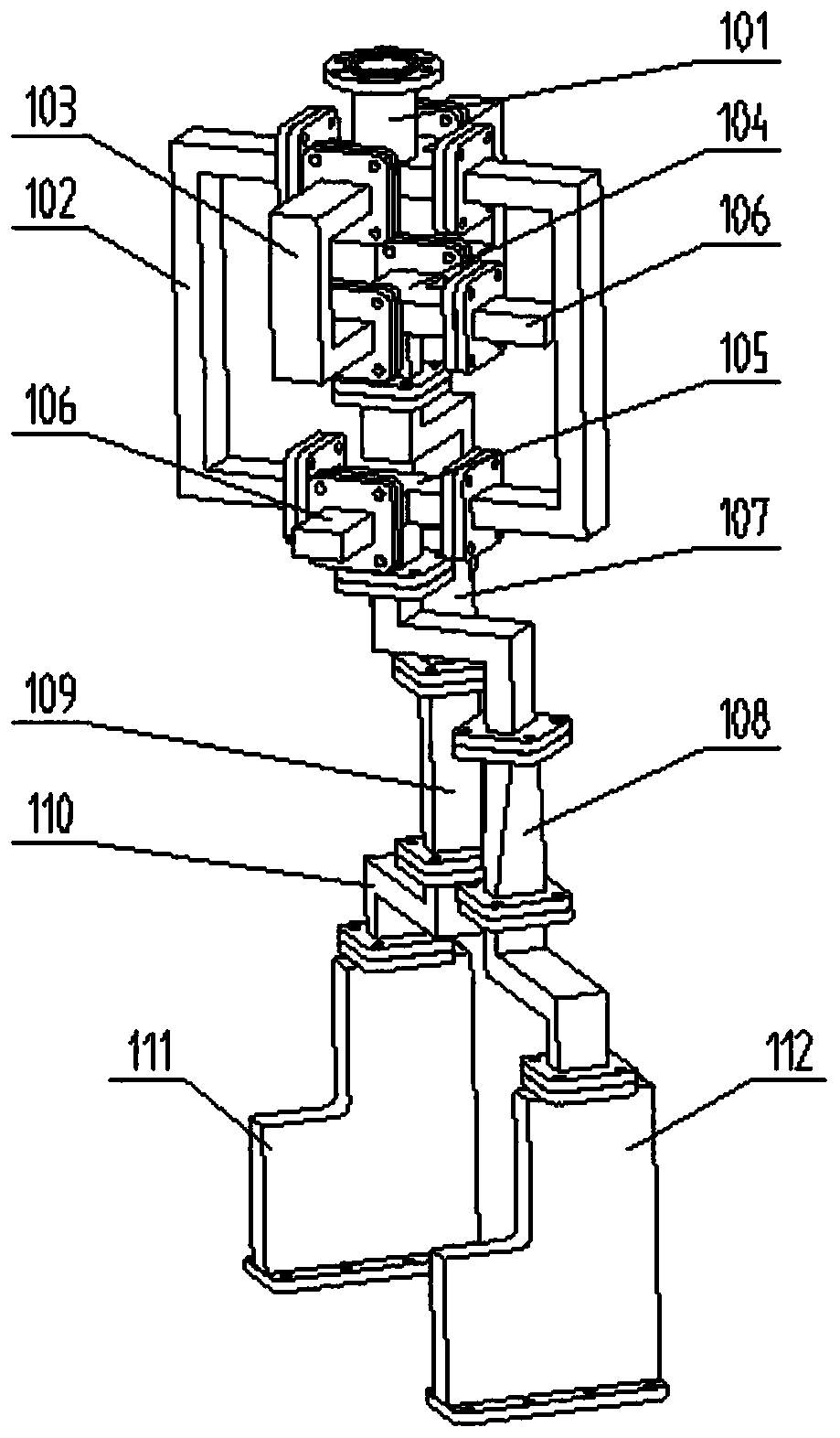 A circular polarization multiplexing feed source network for ku-band transceiver common line