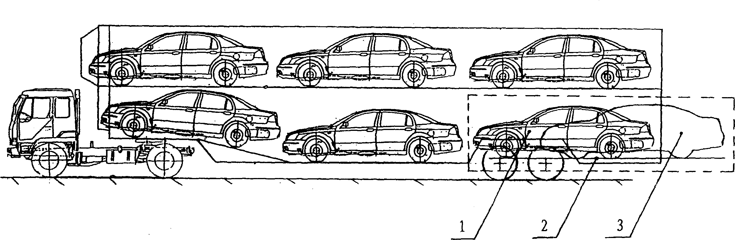 'Zero kilometre' loading-unloading displacement apparatus for vehicle