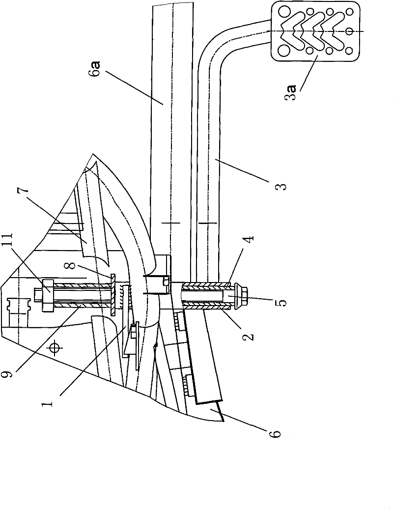 Rear braking pedal for motorcycle