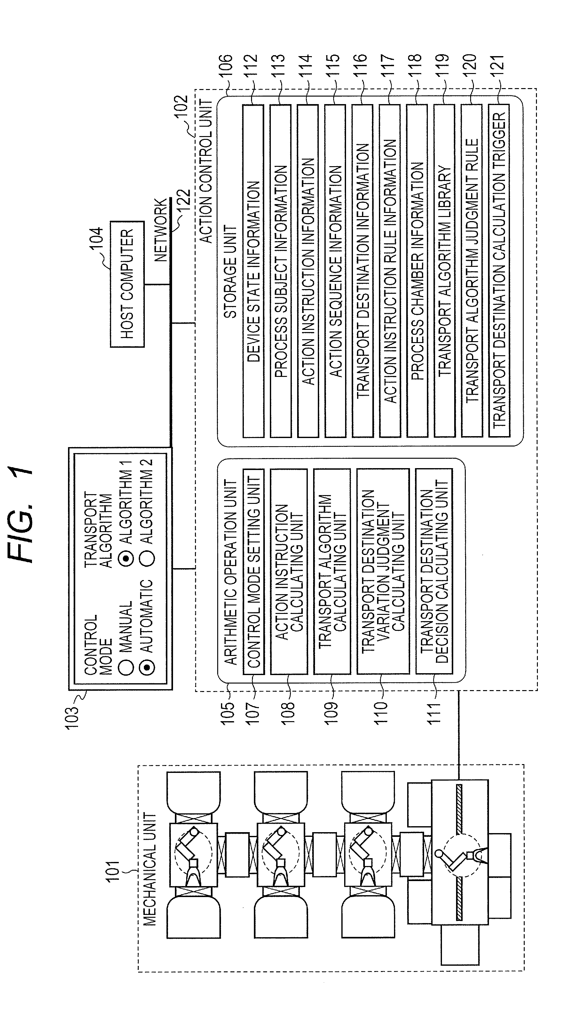 Vacuum processing device and method of transporting process subject member
