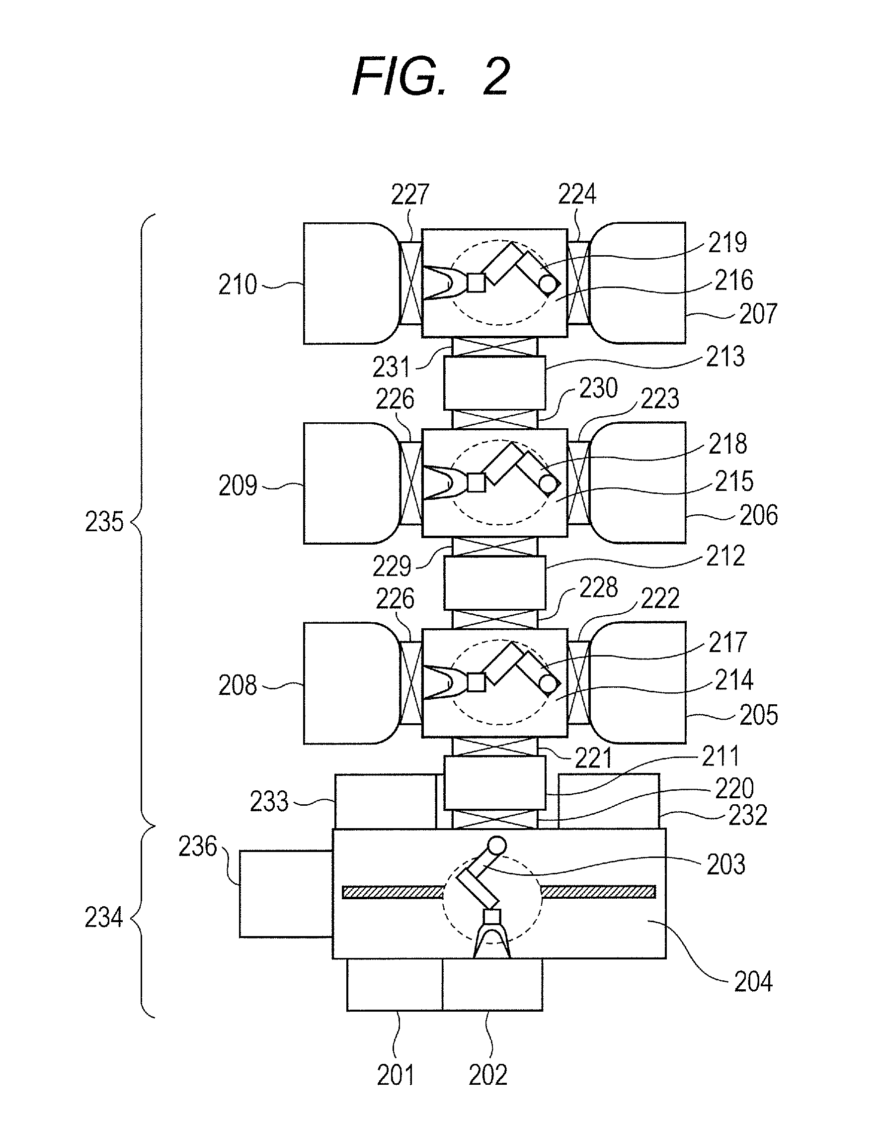 Vacuum processing device and method of transporting process subject member