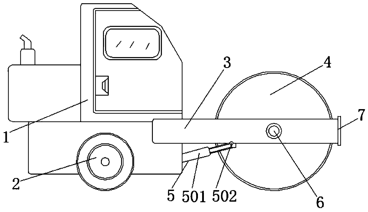 Road vibration and noise reduction construction device and construction method thereof