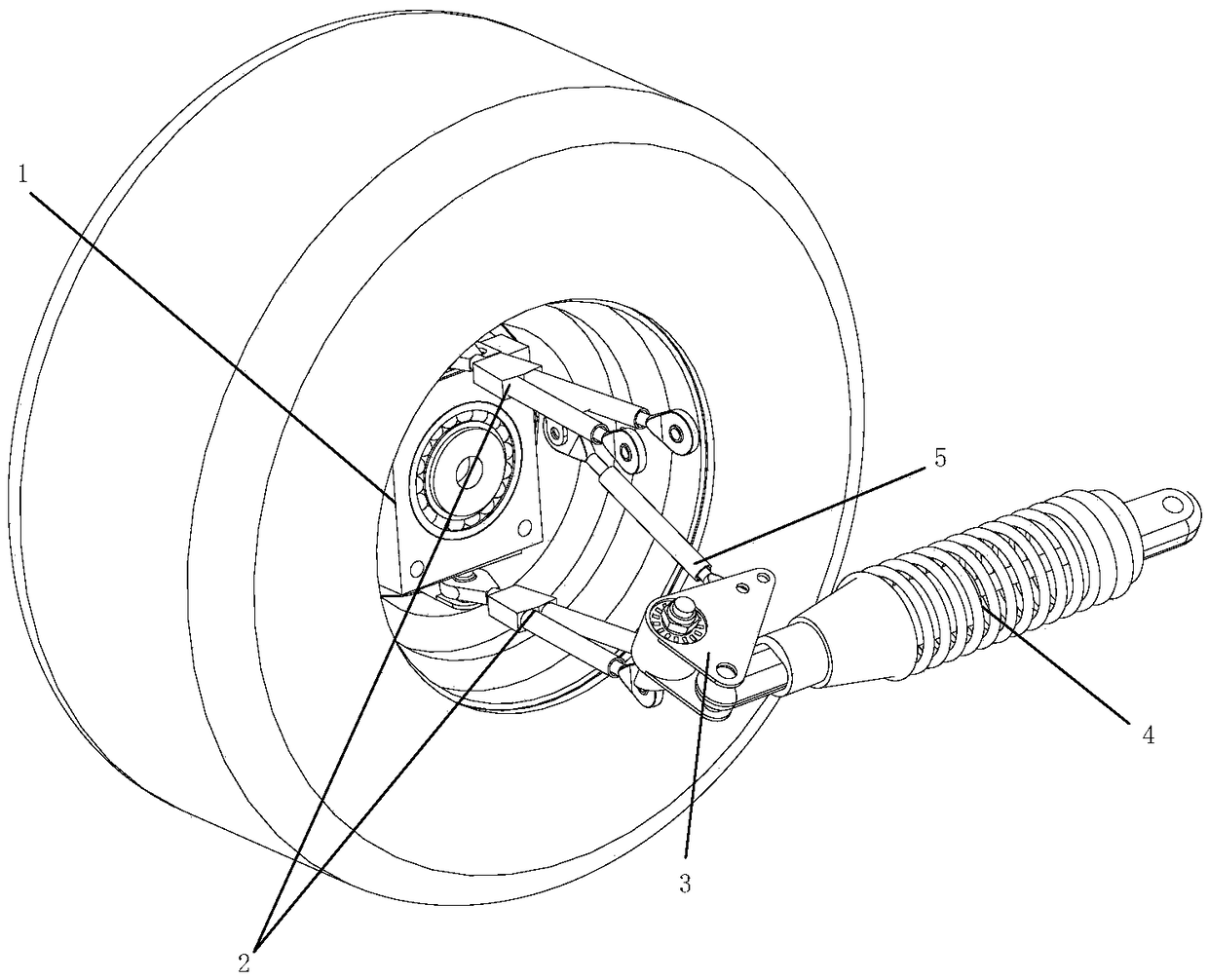 An independent suspension with an elastic element and a reversing mechanism