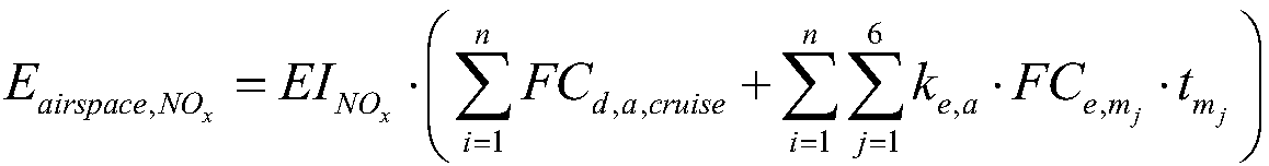 Method for determining the discharge amount of aviation atmospheric pollutants based on a spatial domain scale