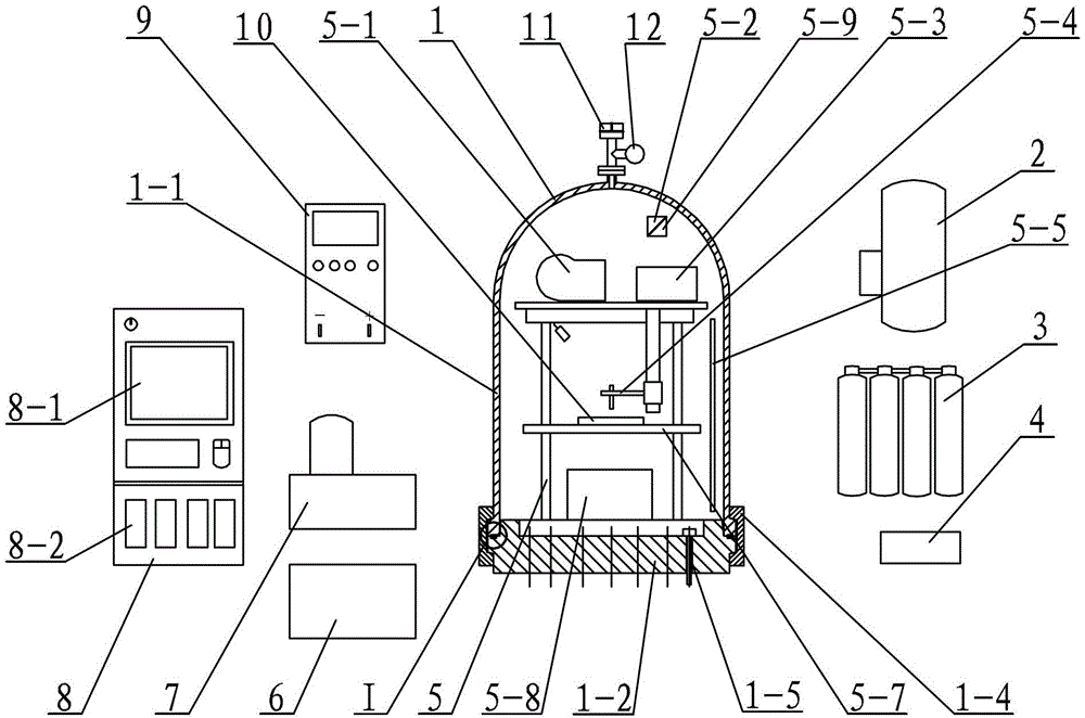 Automatic welding experiment system for simulating medium pressure liquid or gaseous environment