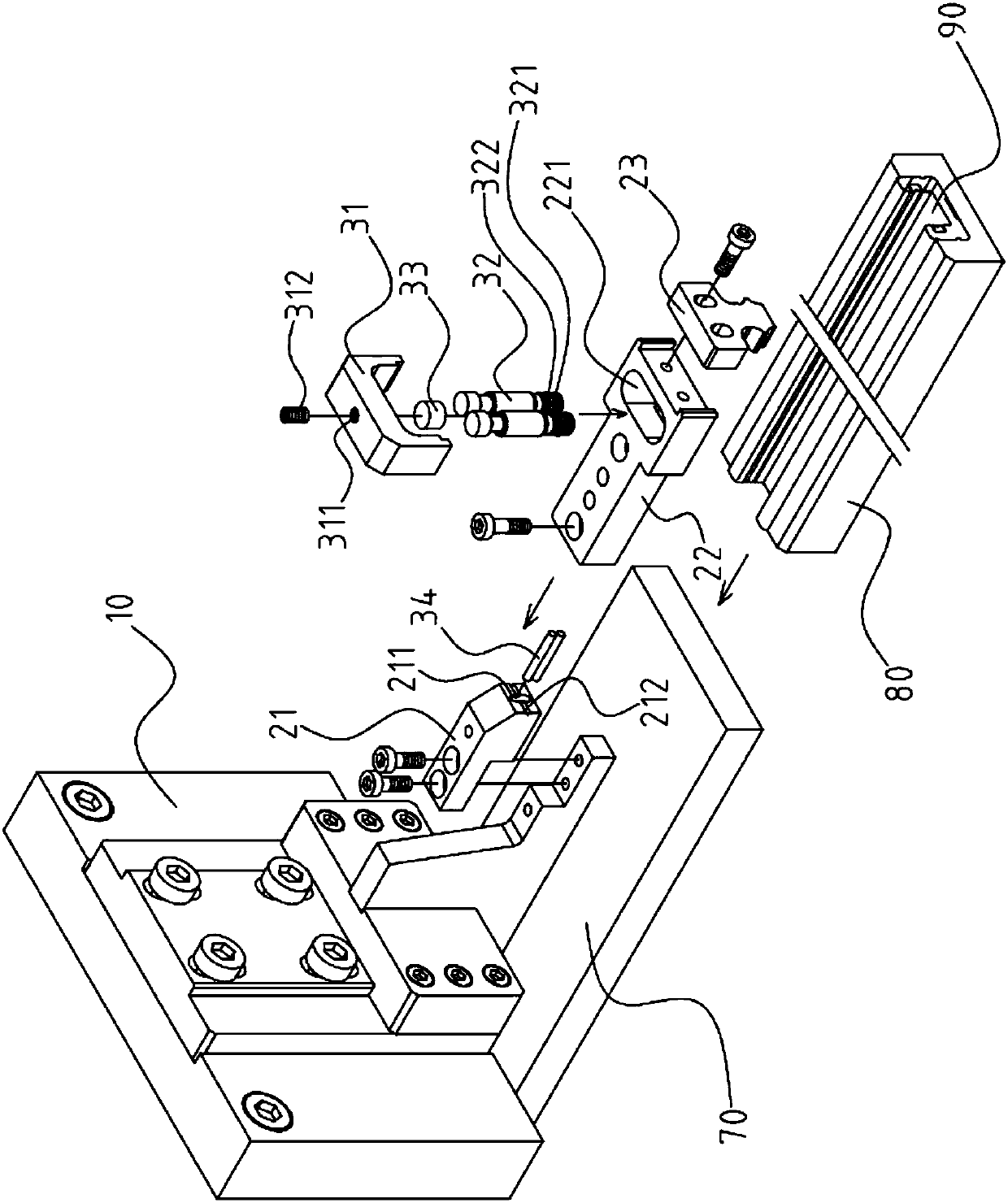 Forming die set of sliding rail rolling mill