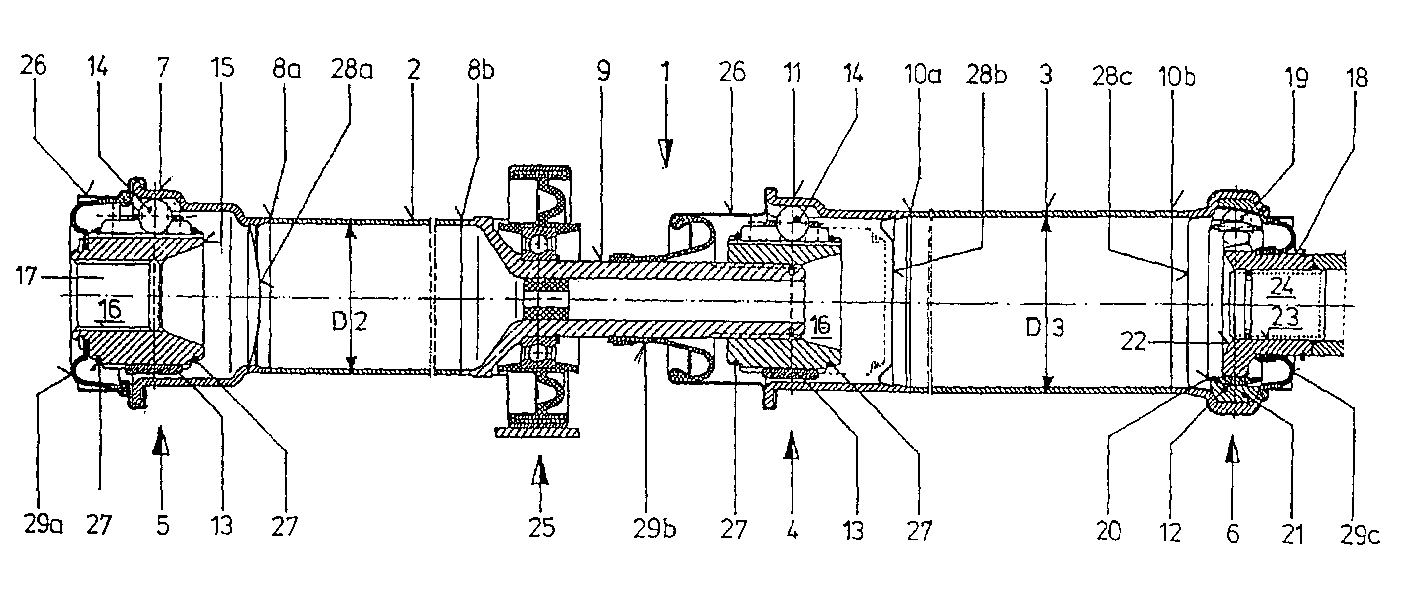 Longitudinal shaft