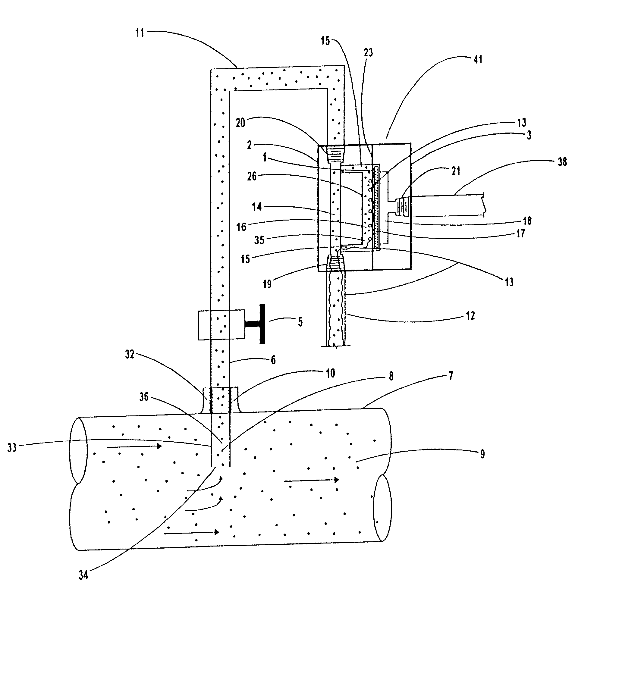 System for retrieving a gas phase sample from a gas stream containing entrained liquid, and sample conditioner assembly therefore
