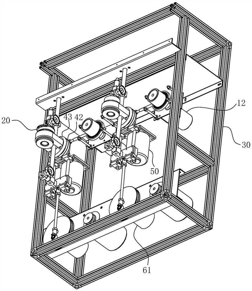 Deflection adjusting device used for wire-drawing die line polishing