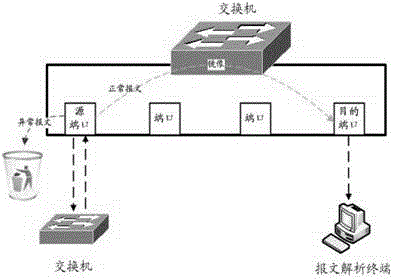 Mirroring method and device for abnormal message