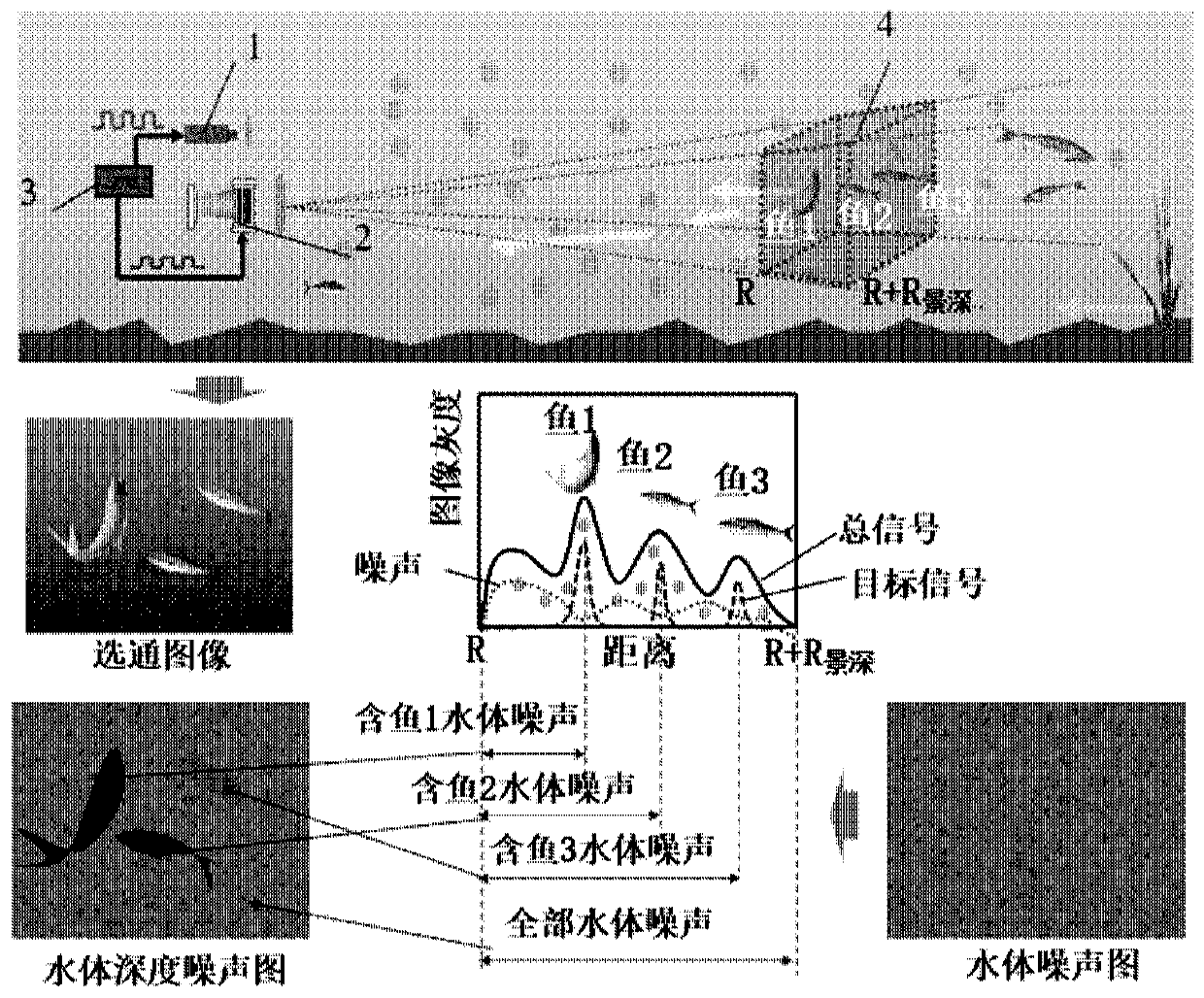 Underwater water noise removal calculation three-dimensional imaging method and system