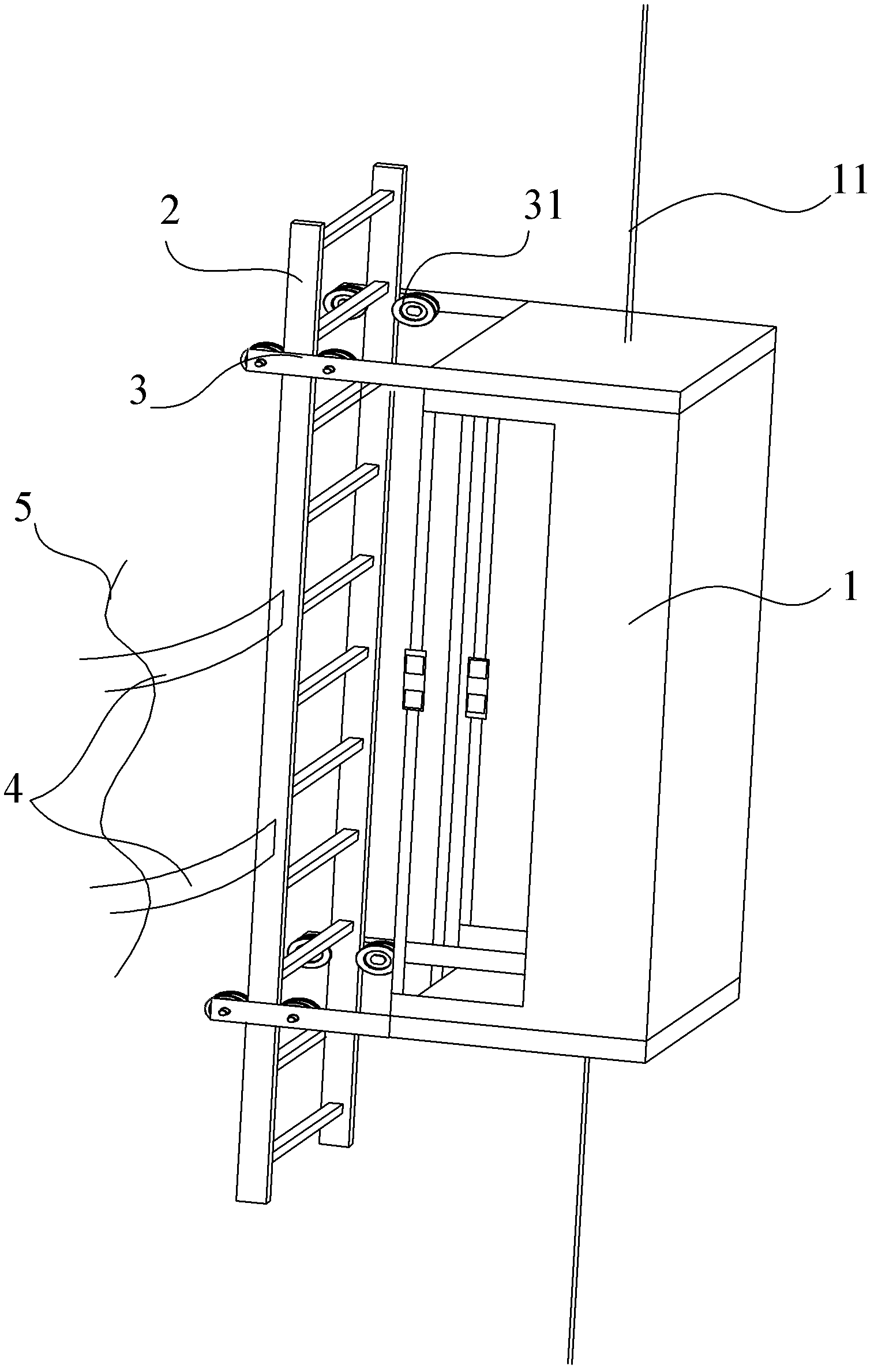 Miniature manned elevator for tower of wind turbine