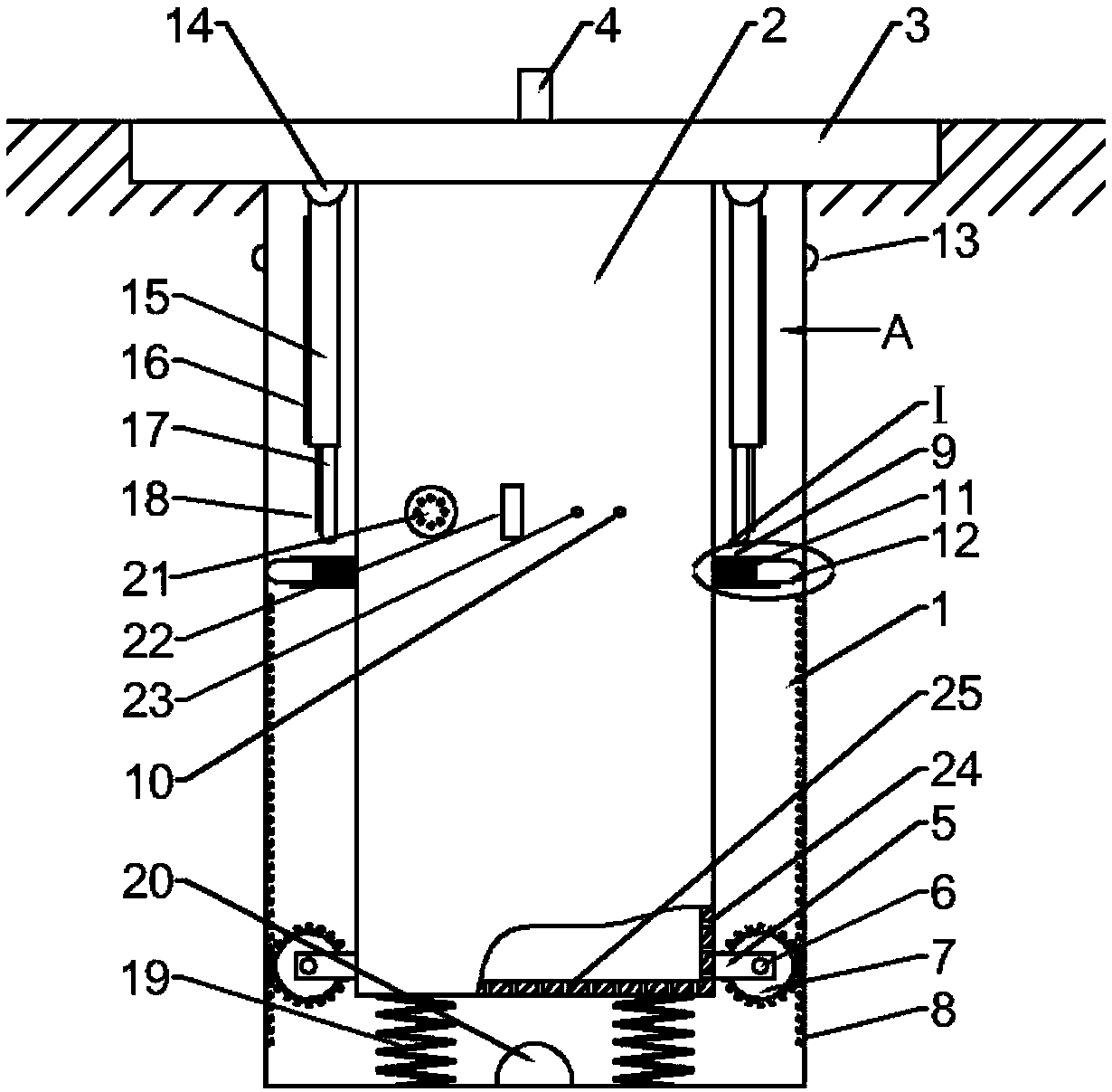 A concealed charging pile mounting structure
