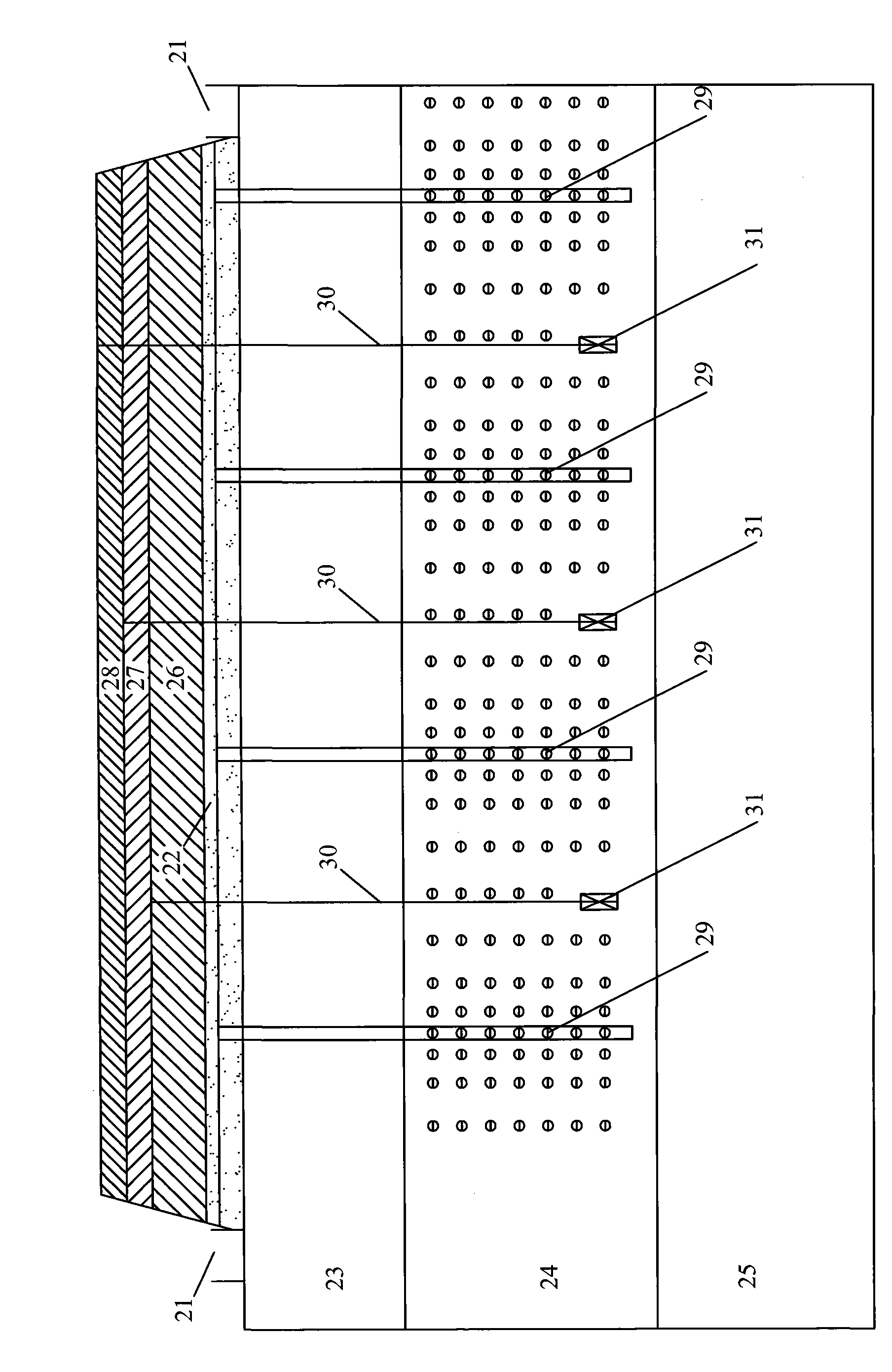 Method for processing soft ground by rapid pressurizing pre-compression