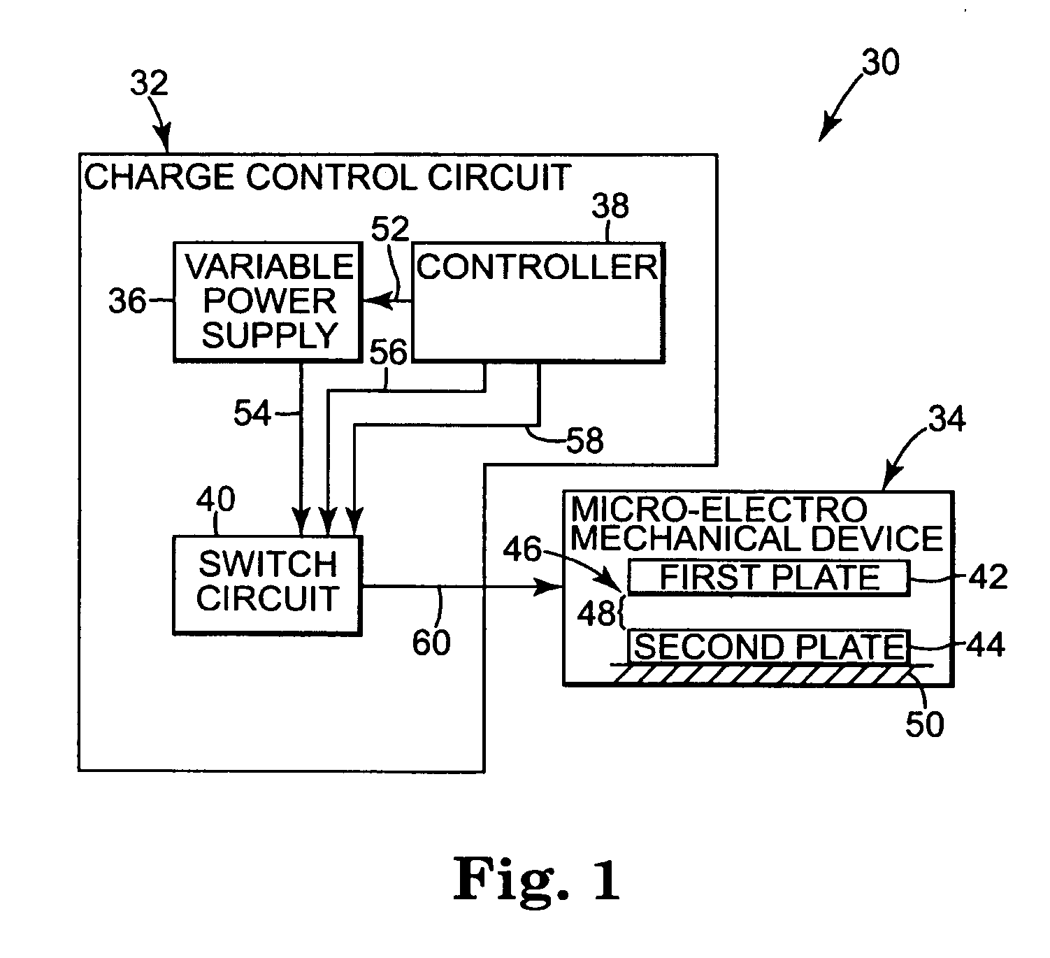 Charge control of micro-electromechanical device