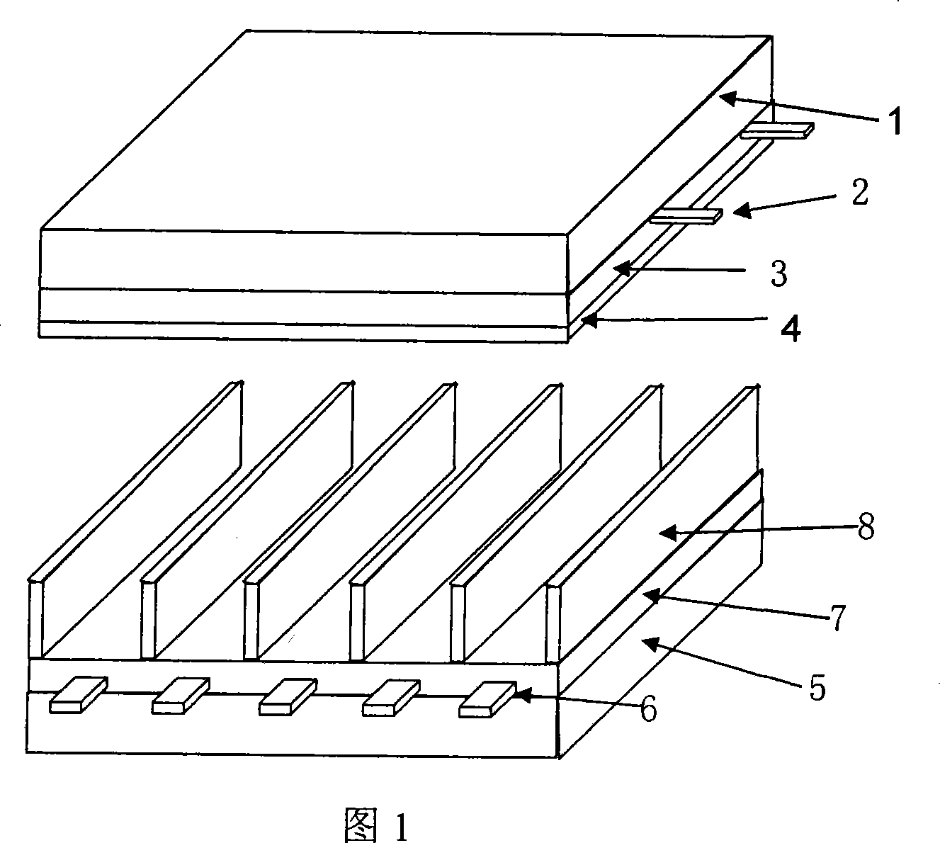 Film photoetching manufacturing method of plasma display plate electrode and its product