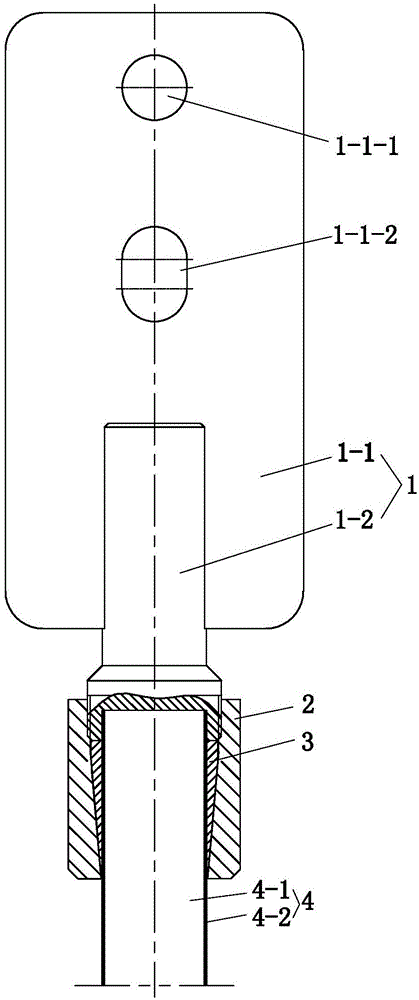 Binding post connection structure of grounding leading line