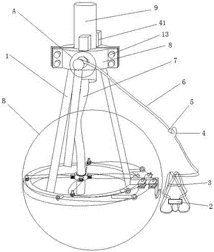 Safe positioning and adjustment device used for concrete pouring vehicle hose