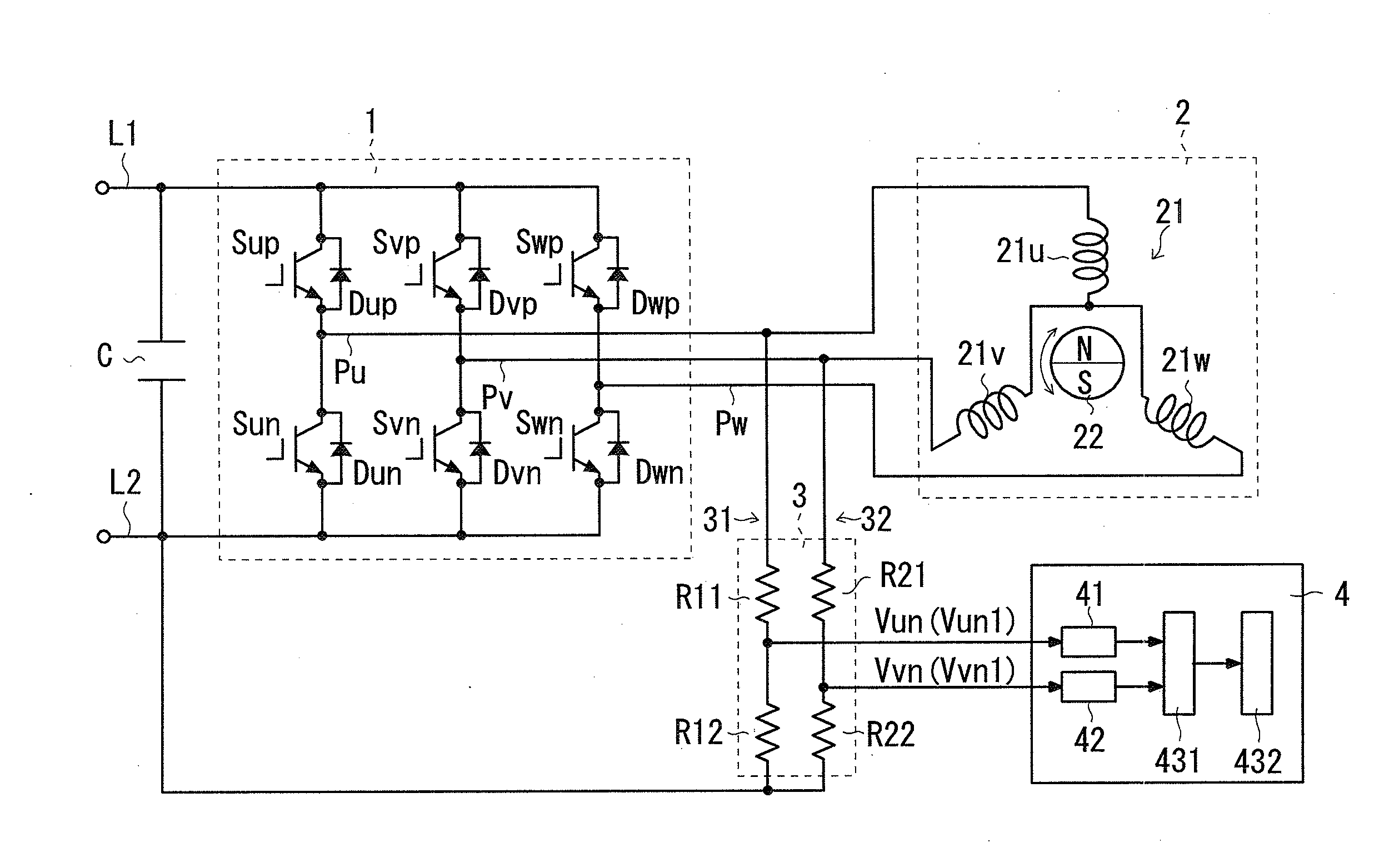 Rotation position detection device and air conditioner
