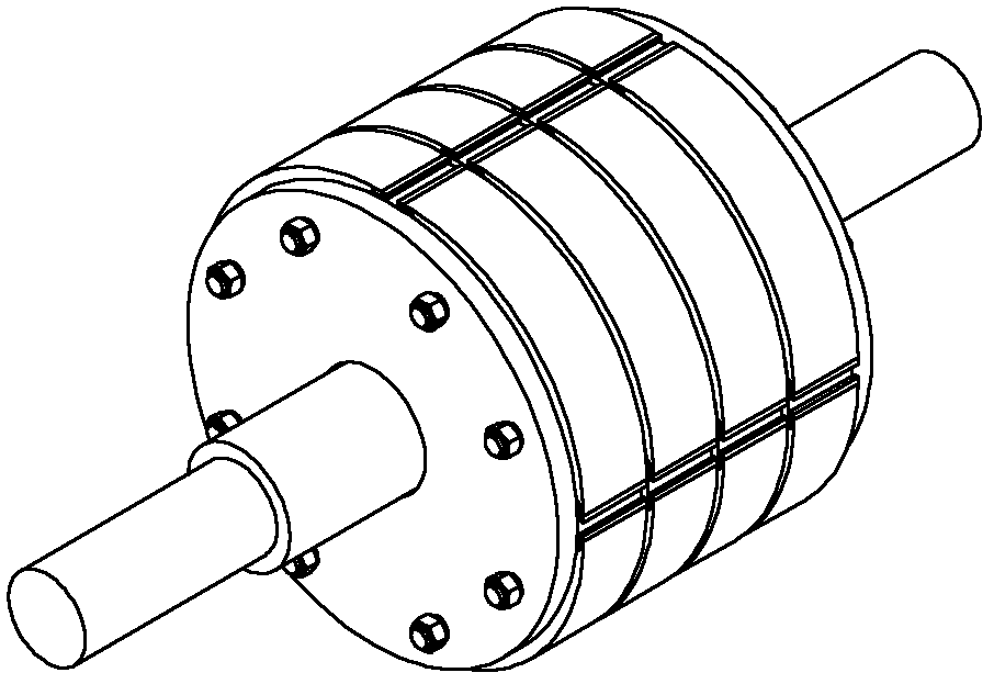 Tangential permanent magnet synchronous motor rotor structure