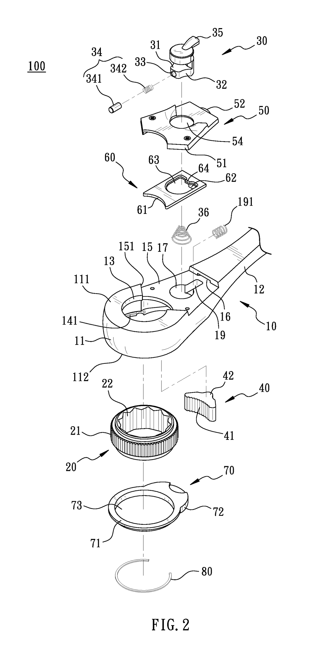 Ratchet wrench with efficient driver changing function