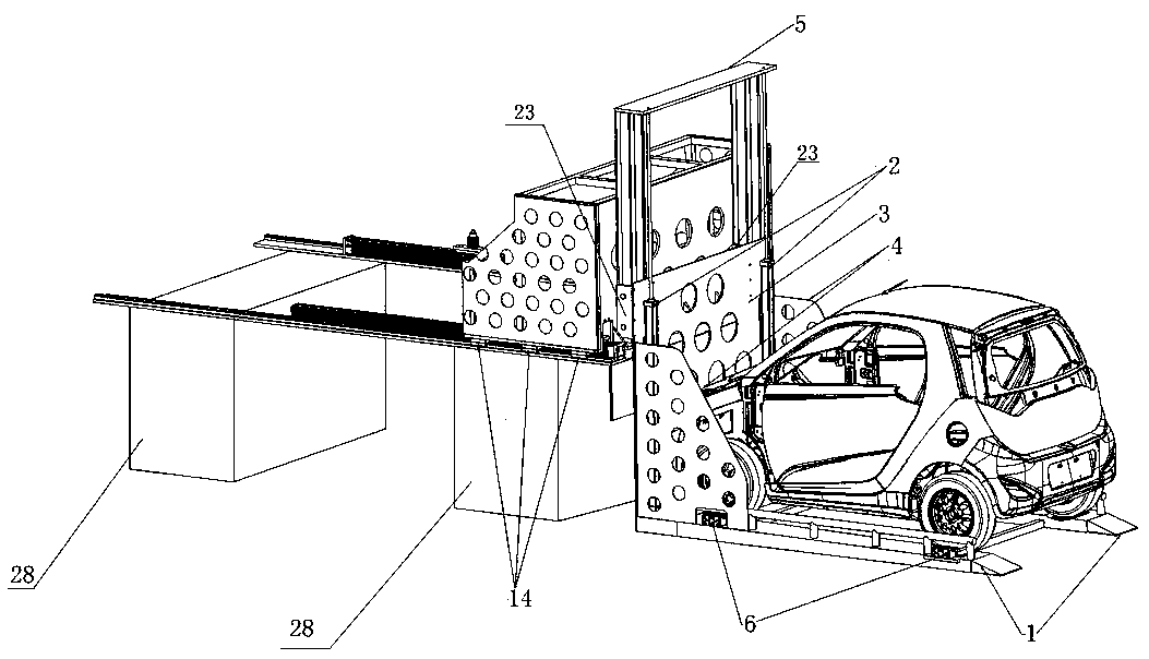Lifting, moving and positioning system for vehicle