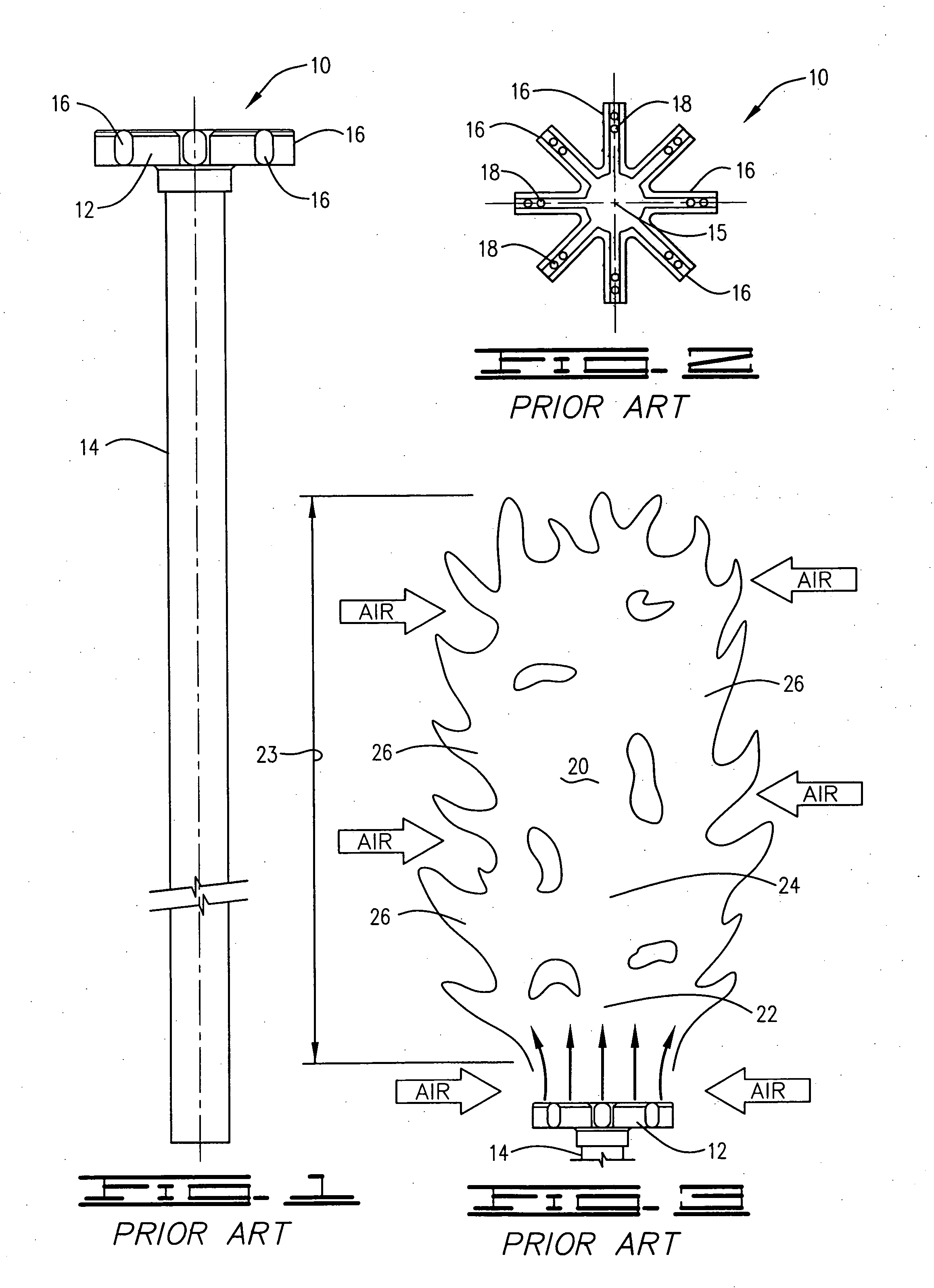 Partial pre-mix flare burner and method