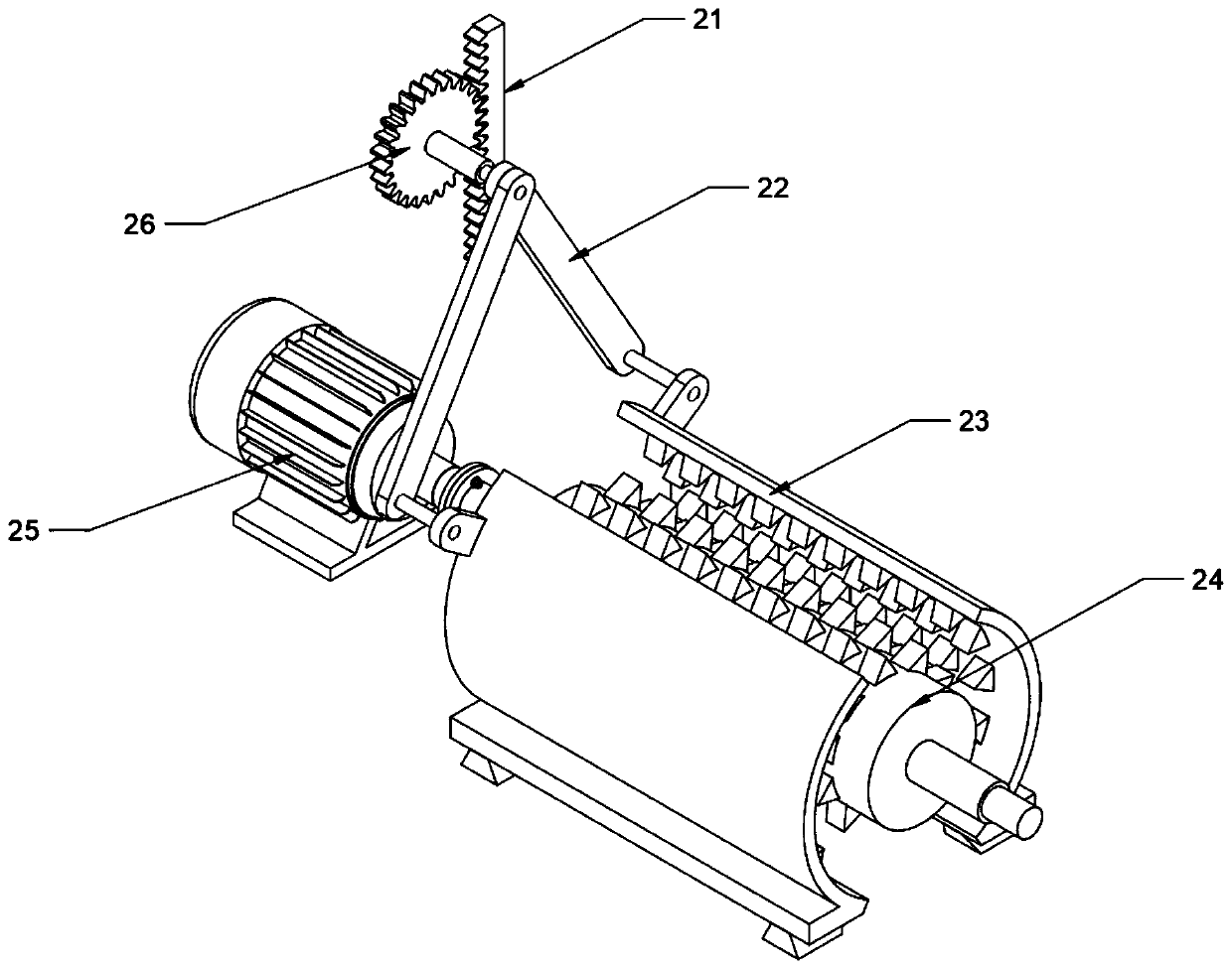 Gravel crushing device for building construction