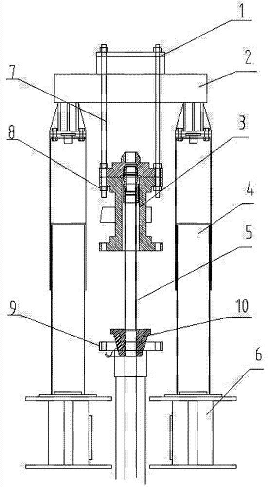 Hydraulic hoisting device for replacing pipe column and wellhead part and method thereof