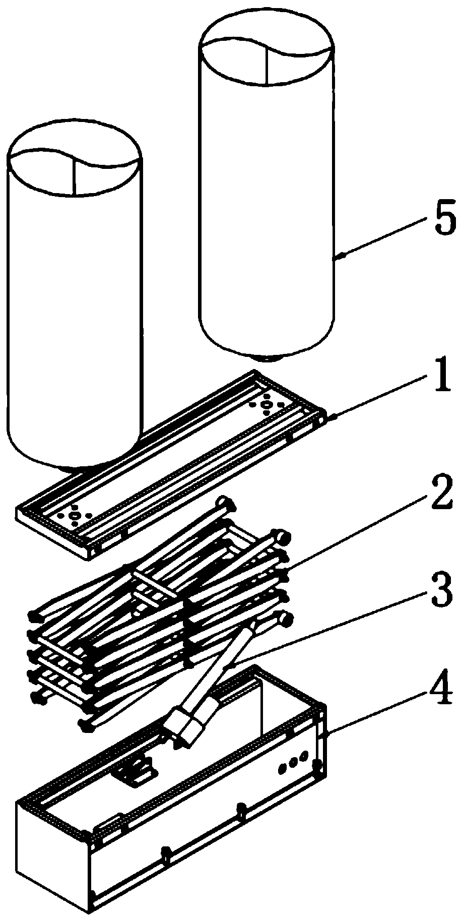 Scissor type lifting device for fan