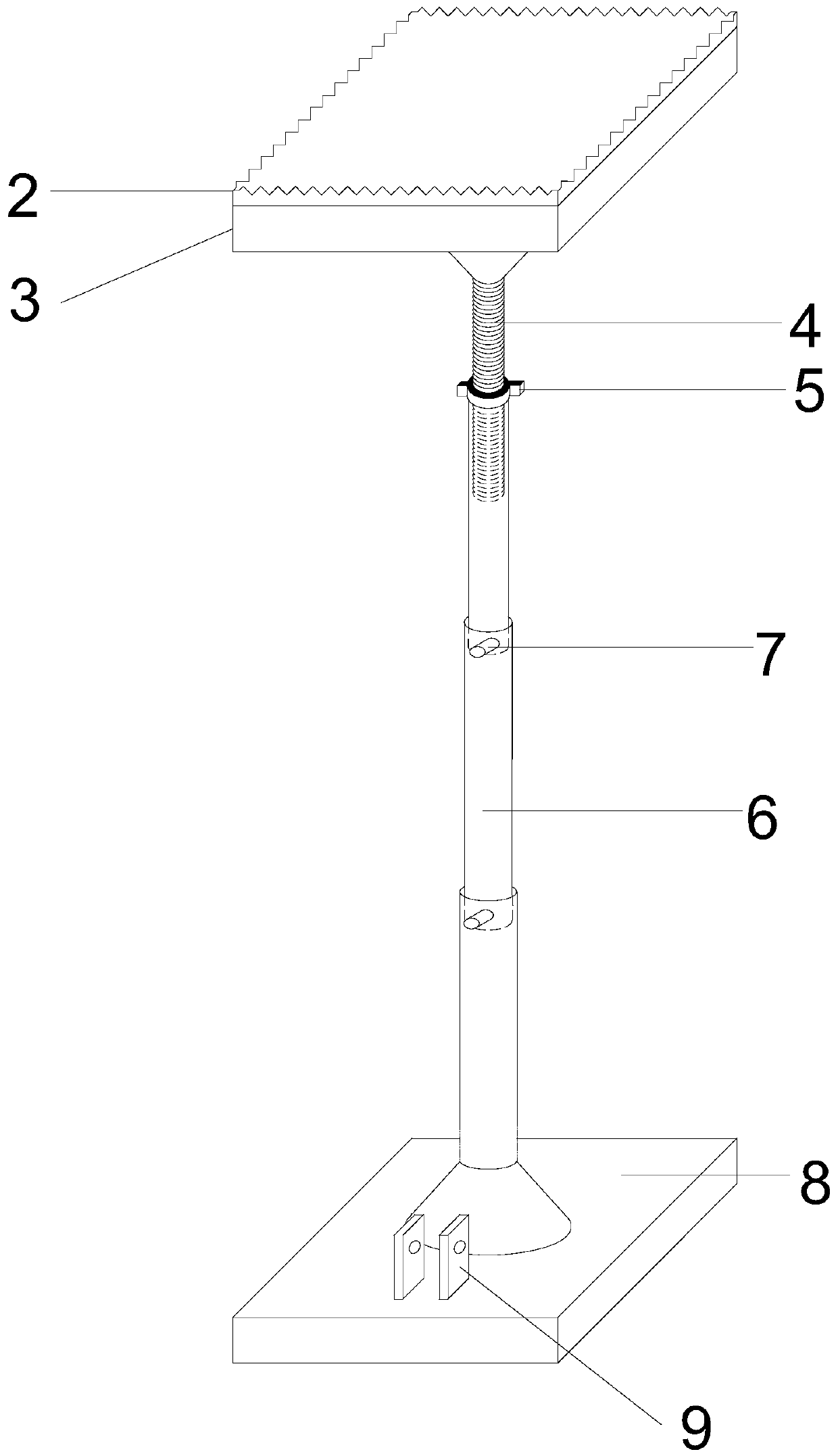Prefabricated beam component adjustable supporting system and application method thereof